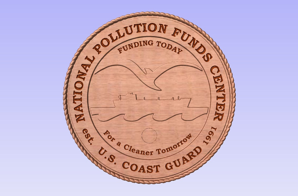 Coast Guard National Pollution Funds Center Plaque With The Grain