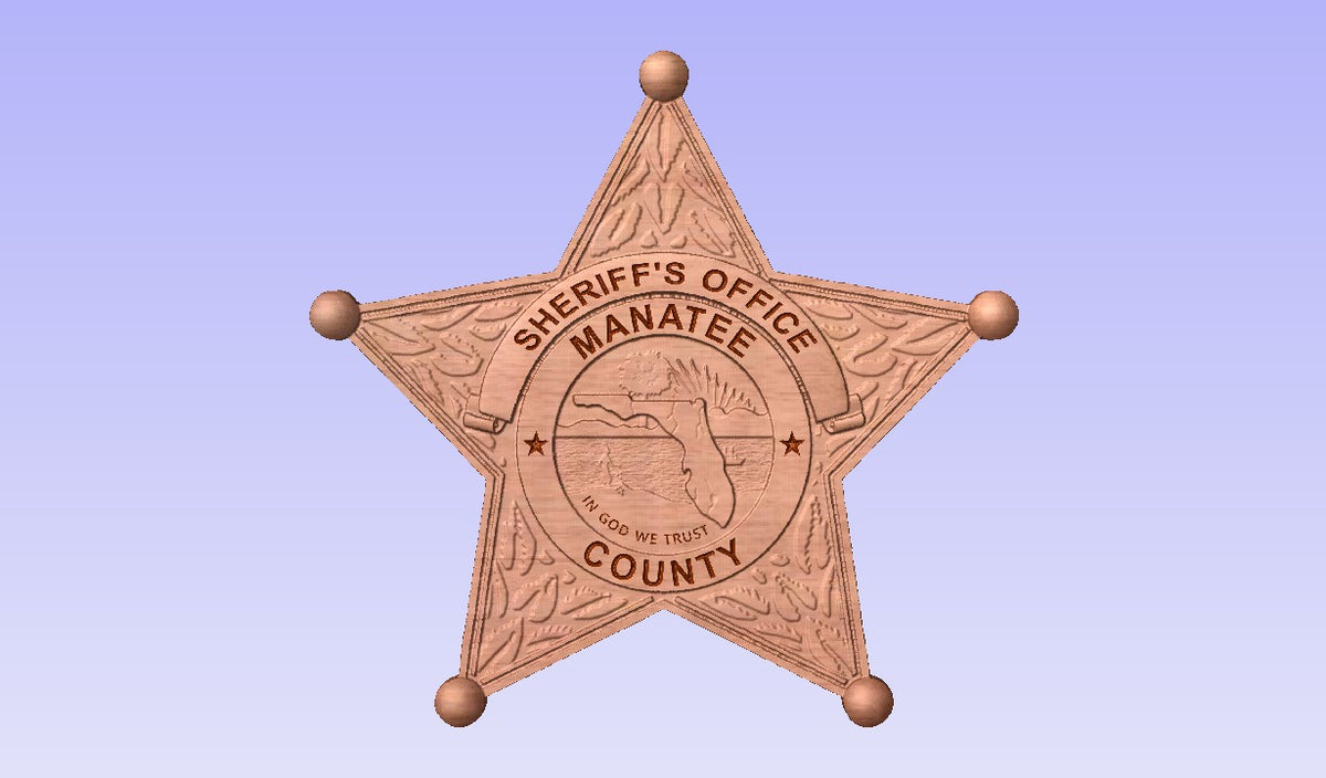 Woodworking Department – The Grain With Manatee Badge. Sheriff CNC County
