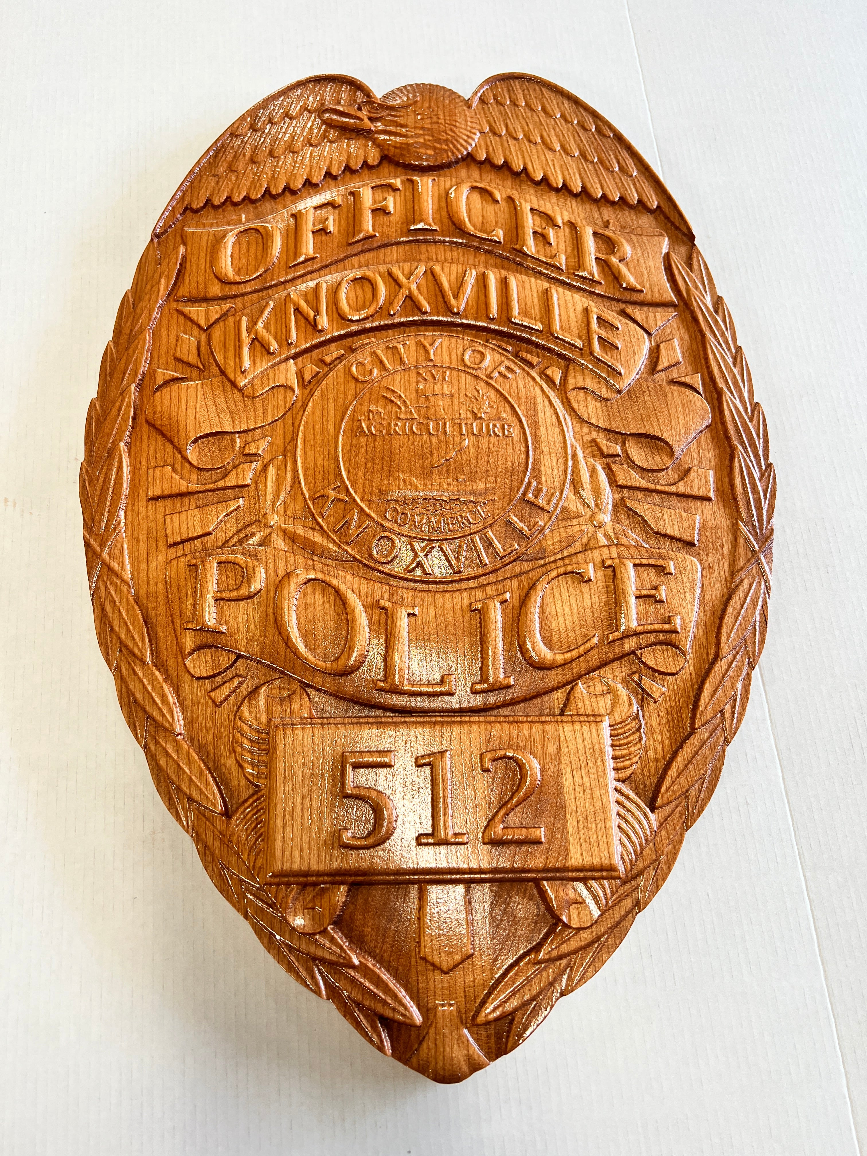 Chattanooga Tennessee Police Officer Badge 3D V CARVED Personalized Police  Badge V Carved Wood Sign 
